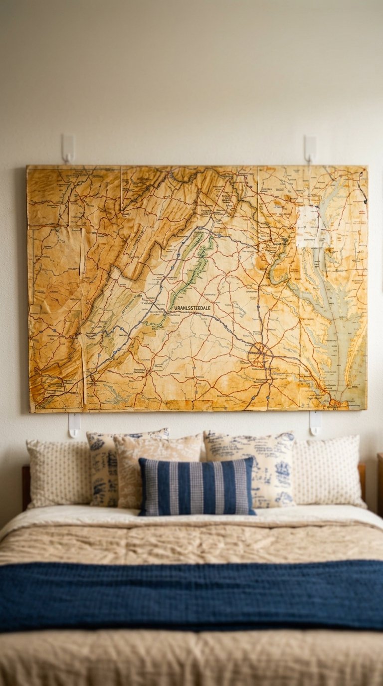 Map Decoupage Headboard