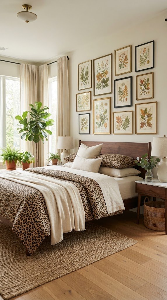Mix Leopard Print With Botanical Art Prints
