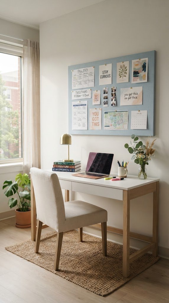 Mount a Light Blue Bulletin Board Above Your Desk