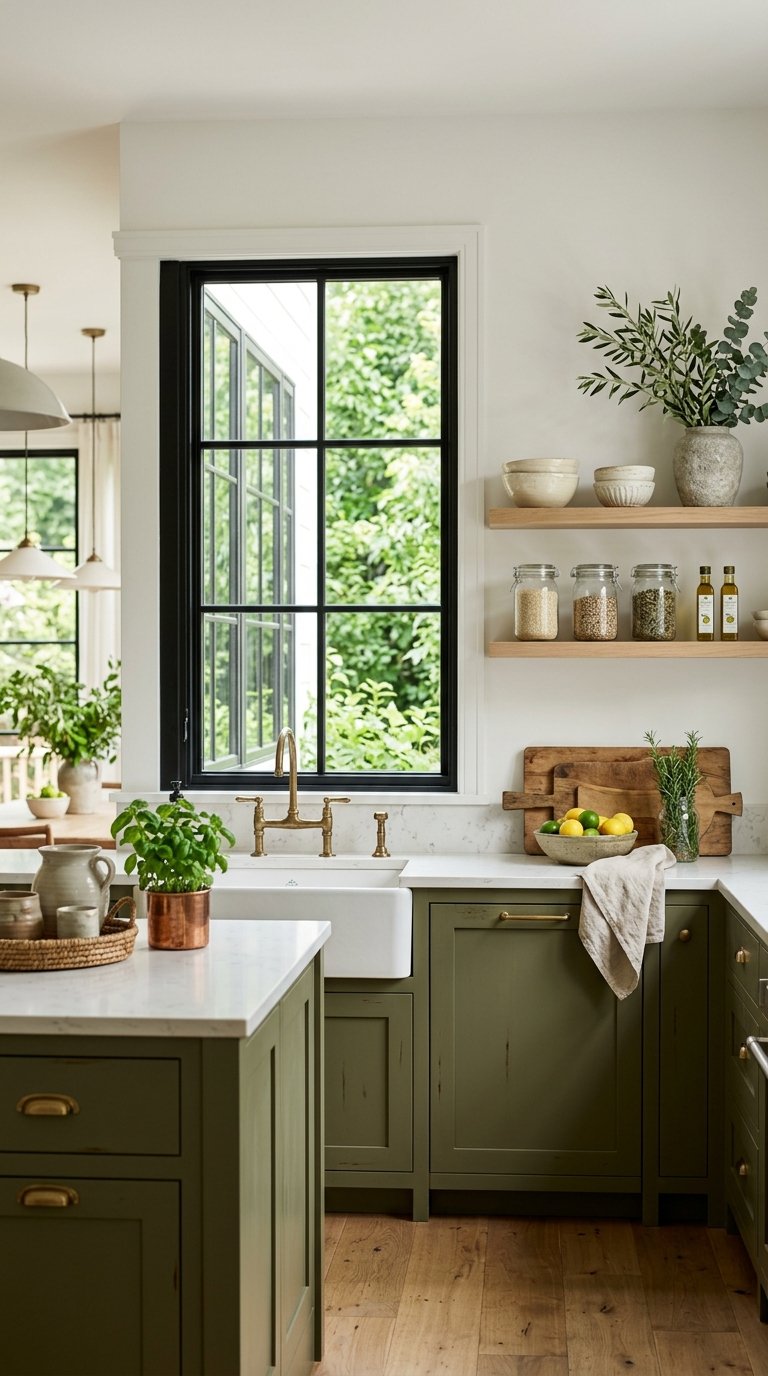 Olive Green Cabinets