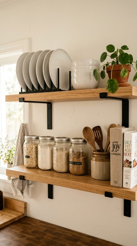 Open Shelving on One Wall