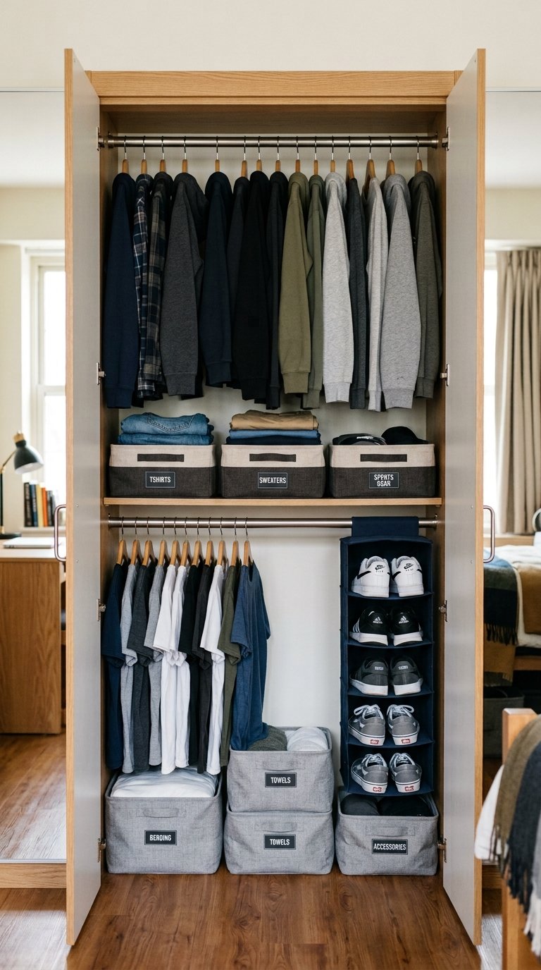 Organize Your Closet With a Second Rod