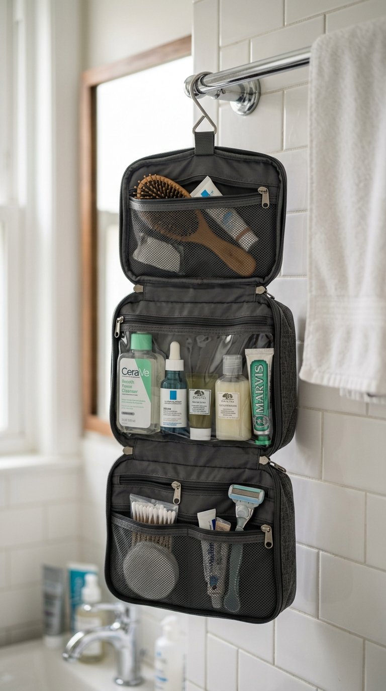 Portable Toiletry Bag With a Hook