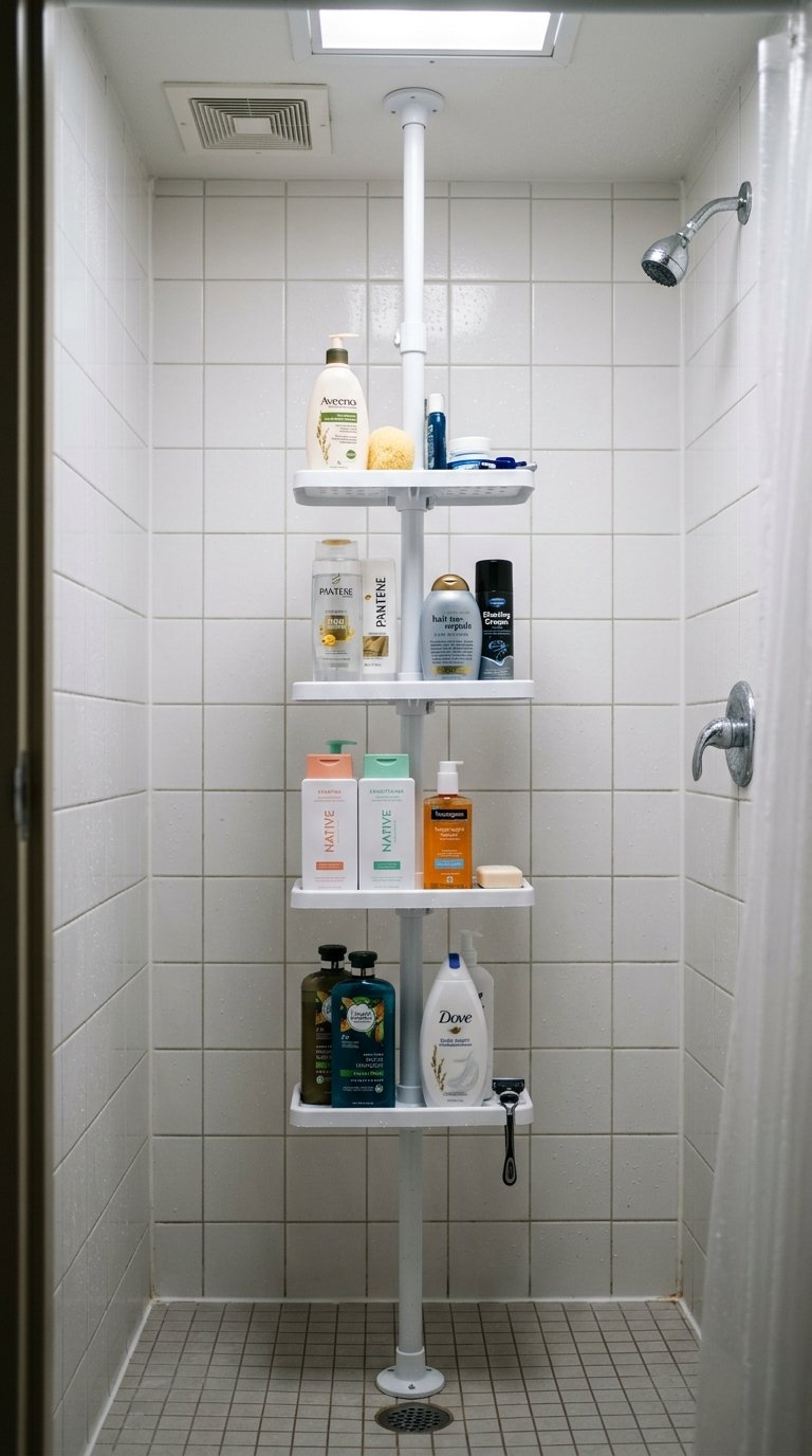 Small Tension Shelf Inside the Shower Stall