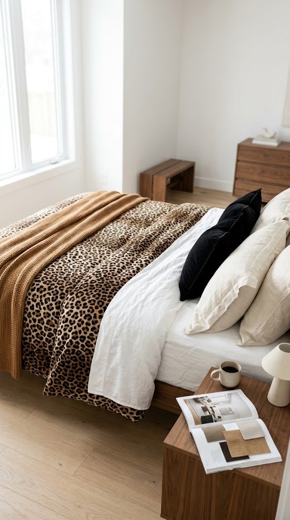 Start With Leopard Print Bedding as Your Room's Anchor