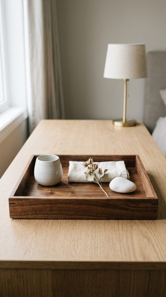 Style the Dresser With a Wooden Tray Vignette