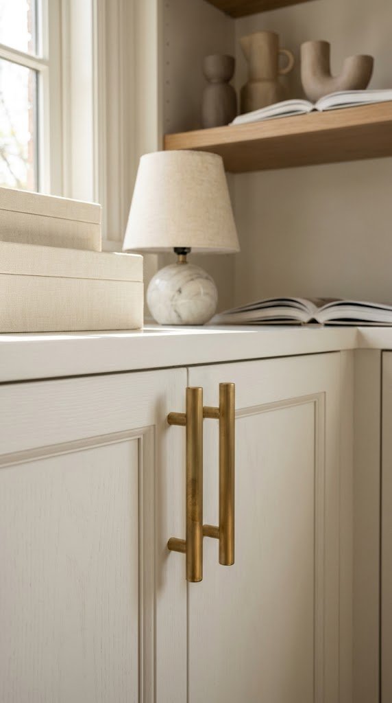 Swap Cabinet Hardware for Brushed Brass Pulls