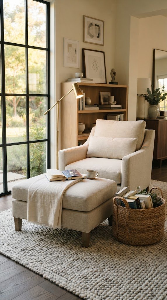 The Accent Chair With Ottoman