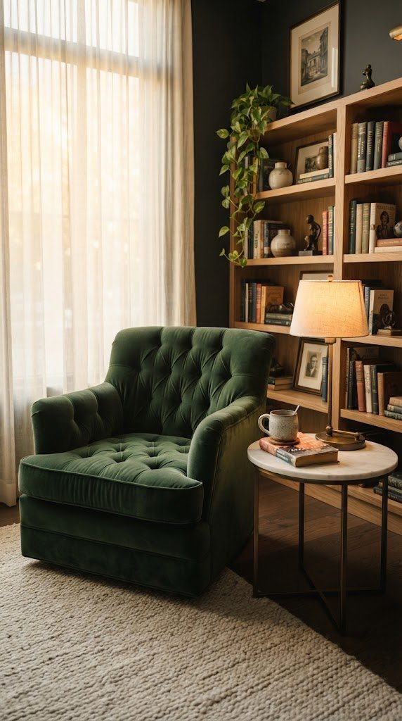 The Tufted Velvet Reading Chair