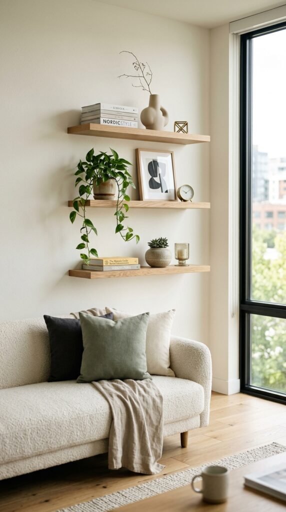 Use Floating Shelves for Display and Storage
