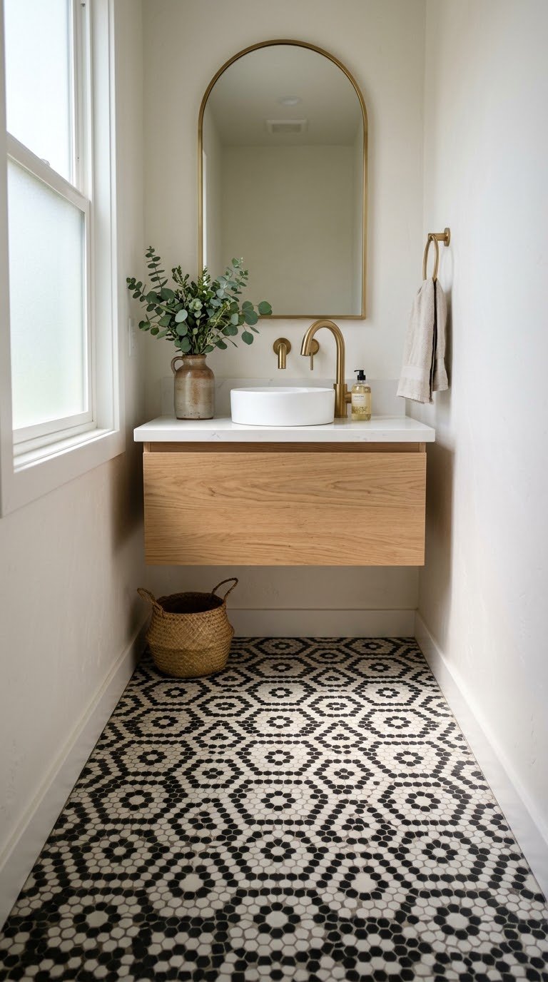 Use Hexagon Floor Tiles for Pattern at Ground Level