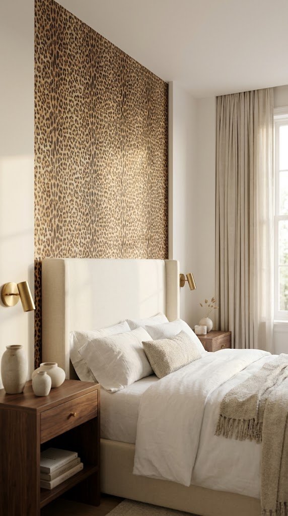 Use Leopard Print Wallpaper on One Accent Wall