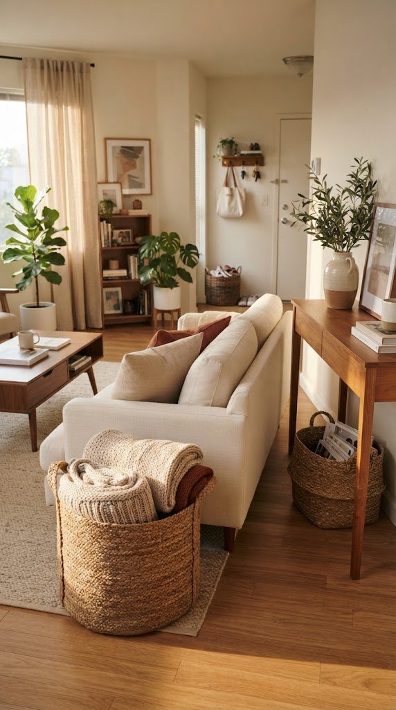 Use Woven Baskets for Visible Storage