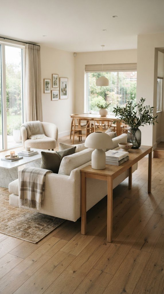Use a Console Table Behind Your Sofa