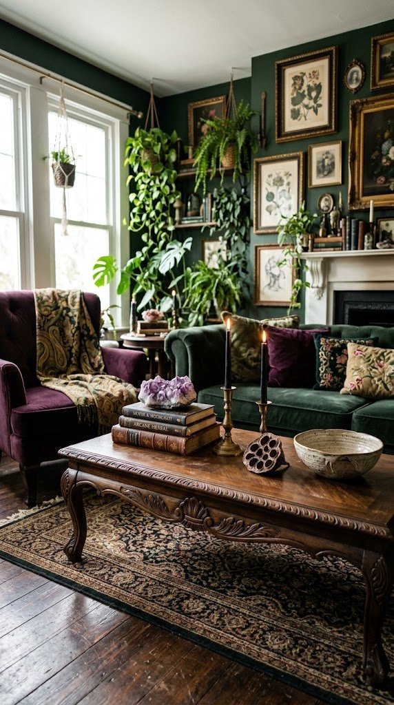 Use a Dark Wood or Black Coffee Table