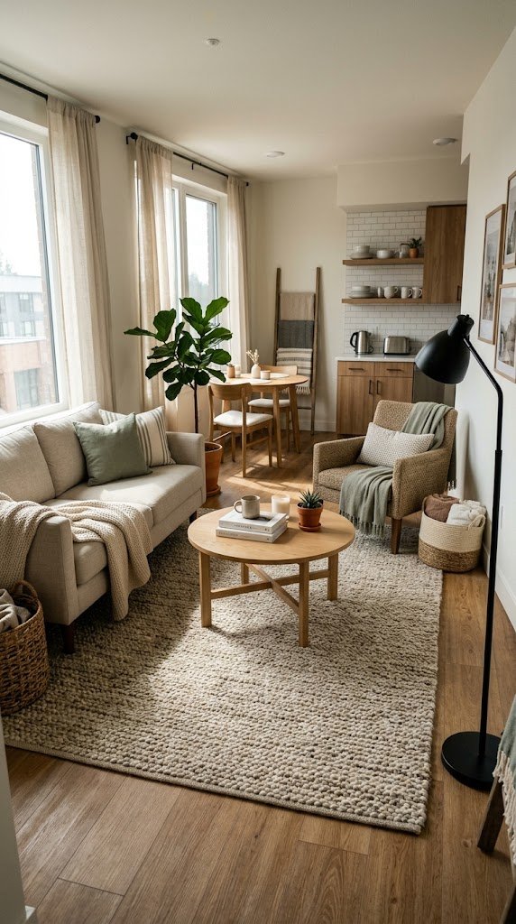 Use an Area Rug to Define Each Zone