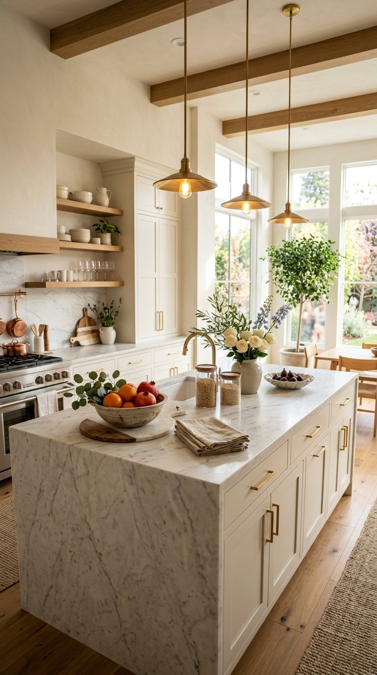 White and Gold Kitchen Palette