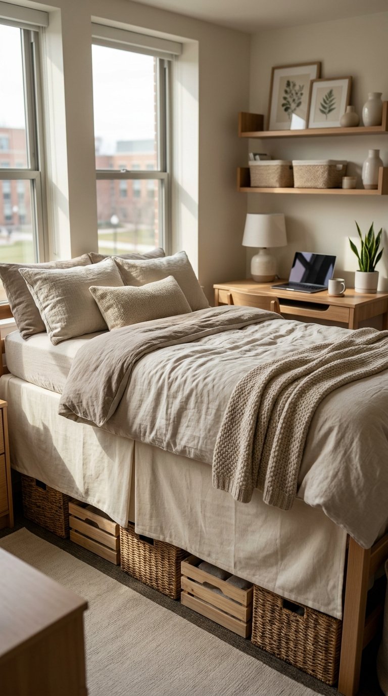 a Bed Skirt to Hide Under-Bed Storage