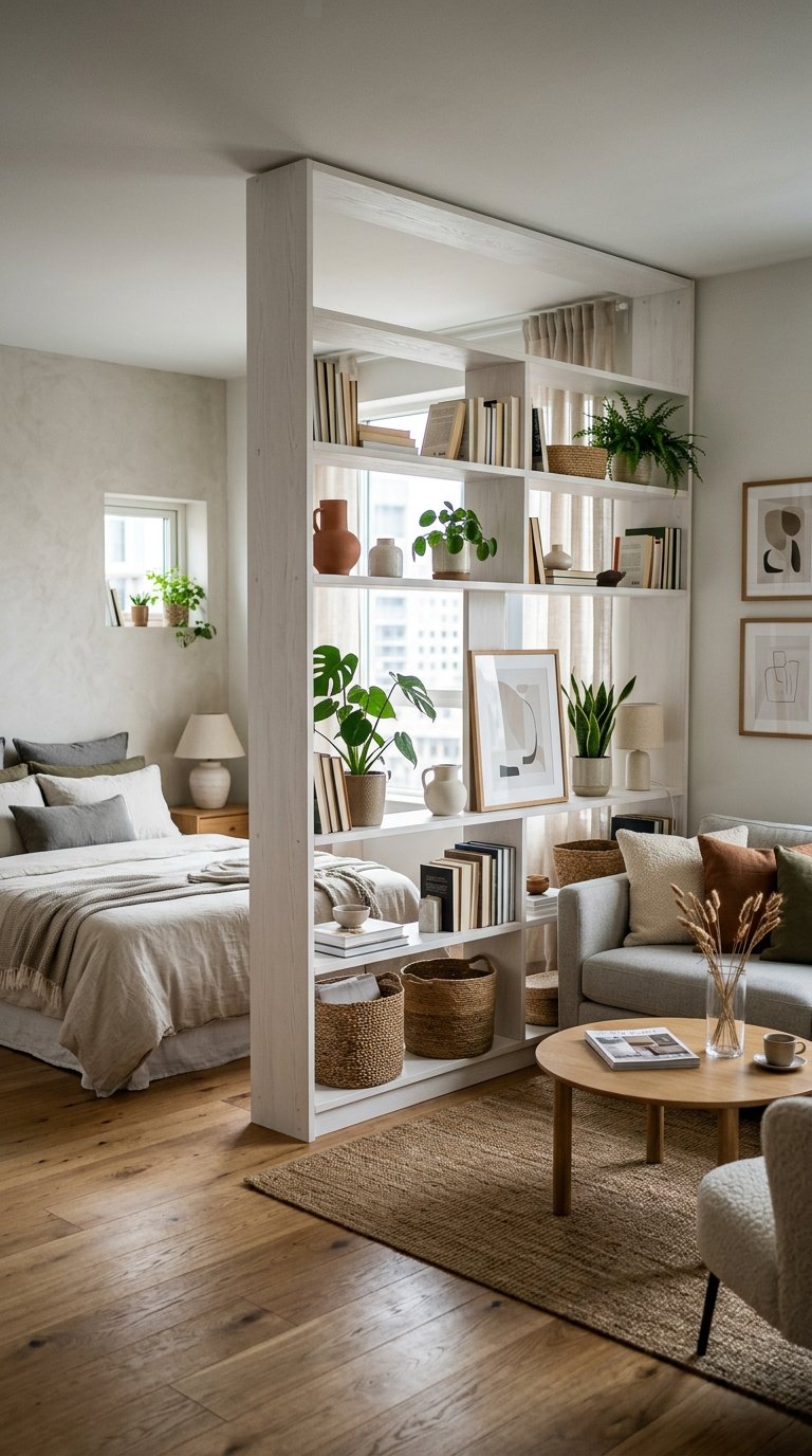 a Bookshelf as a Room Divider