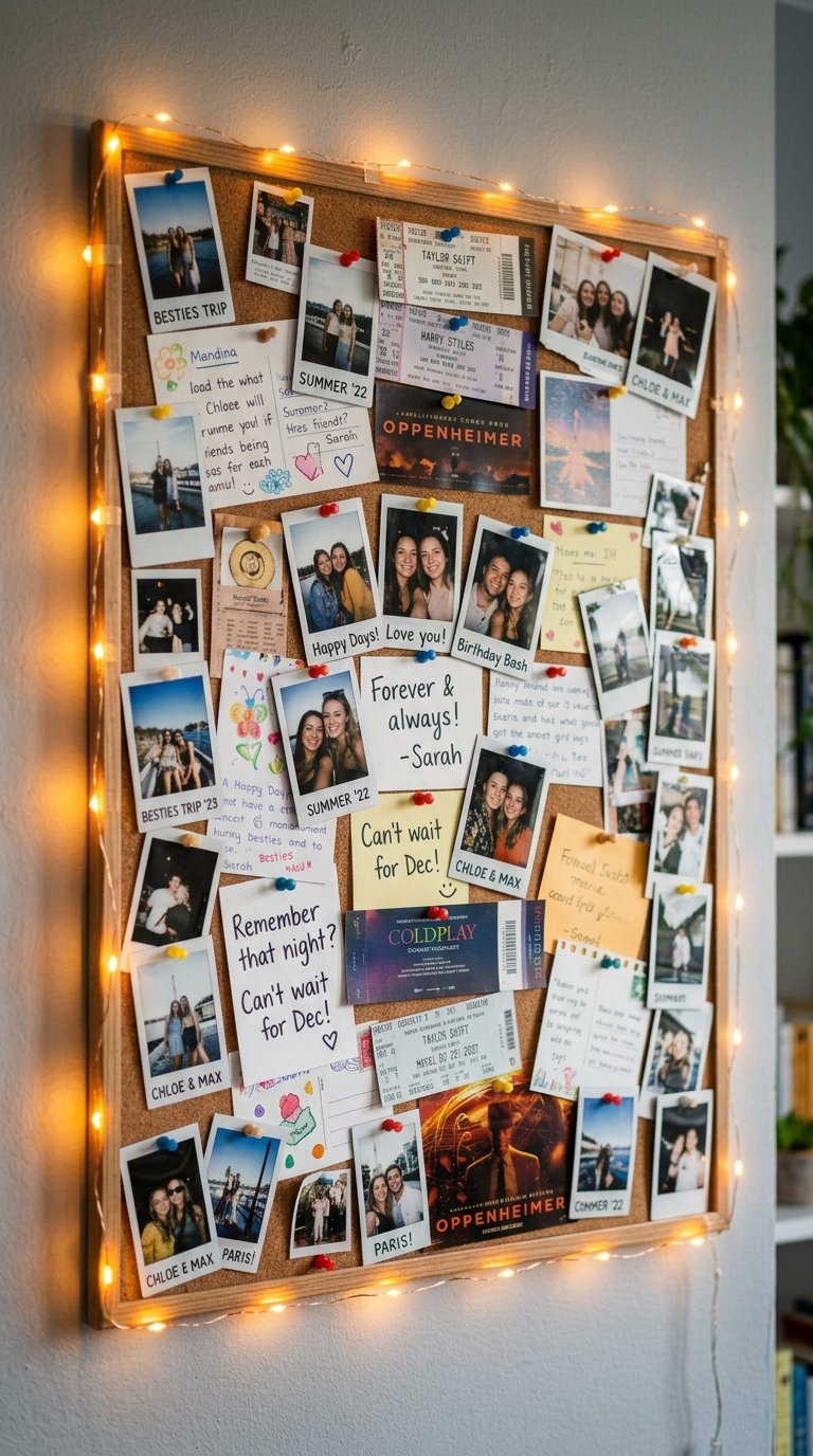 a Corkboard for Polaroids, Notes, and Memories