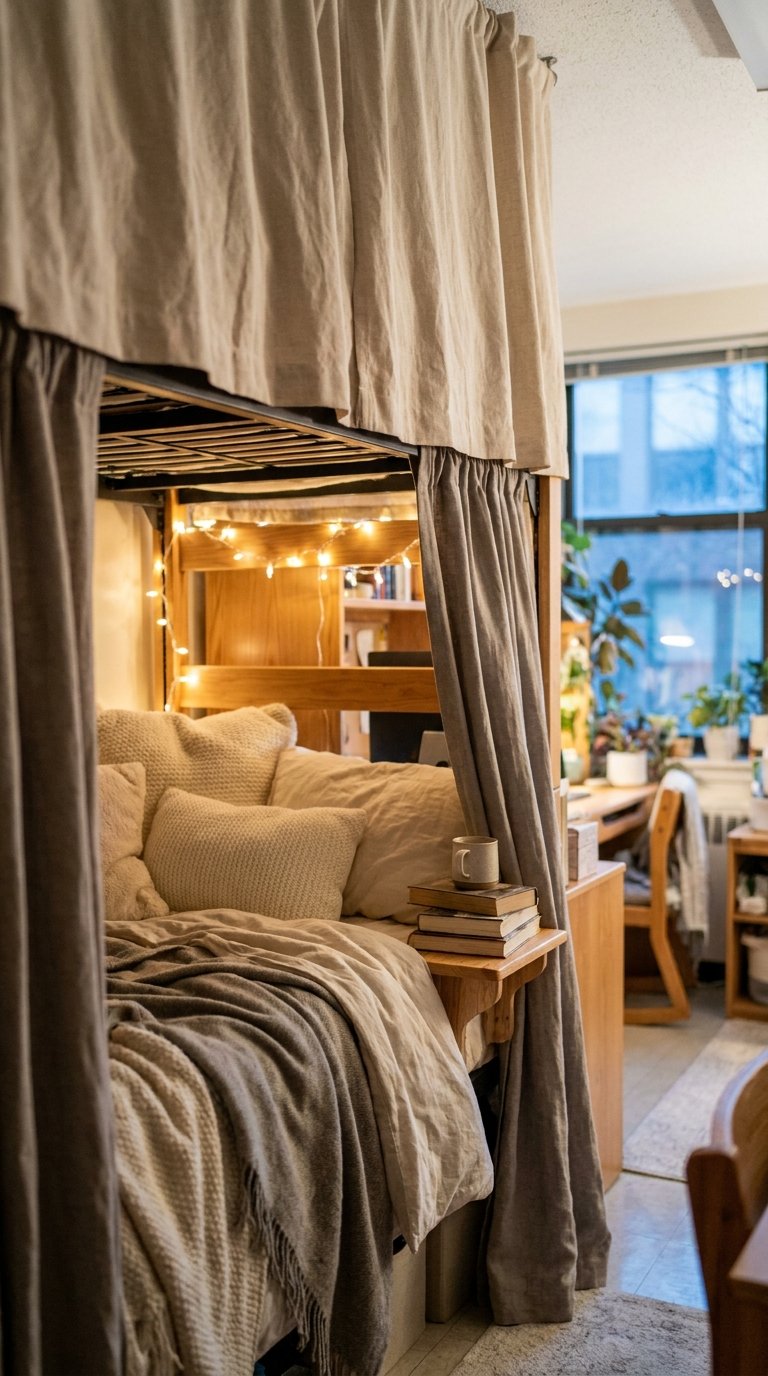 a Cozy Sleeping Nook With Curtains