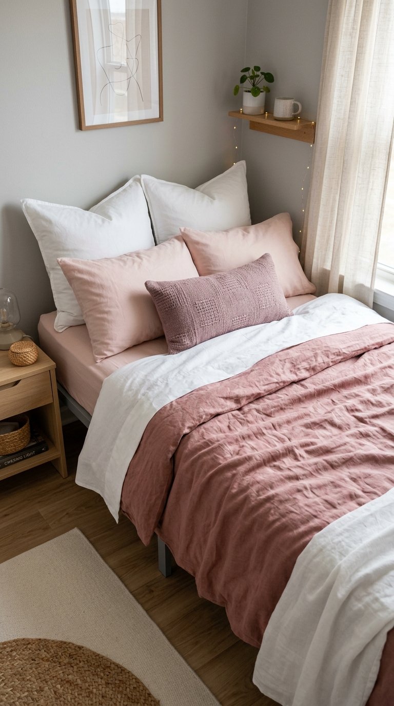 a Dusty Rose Duvet as Your Color Anchor