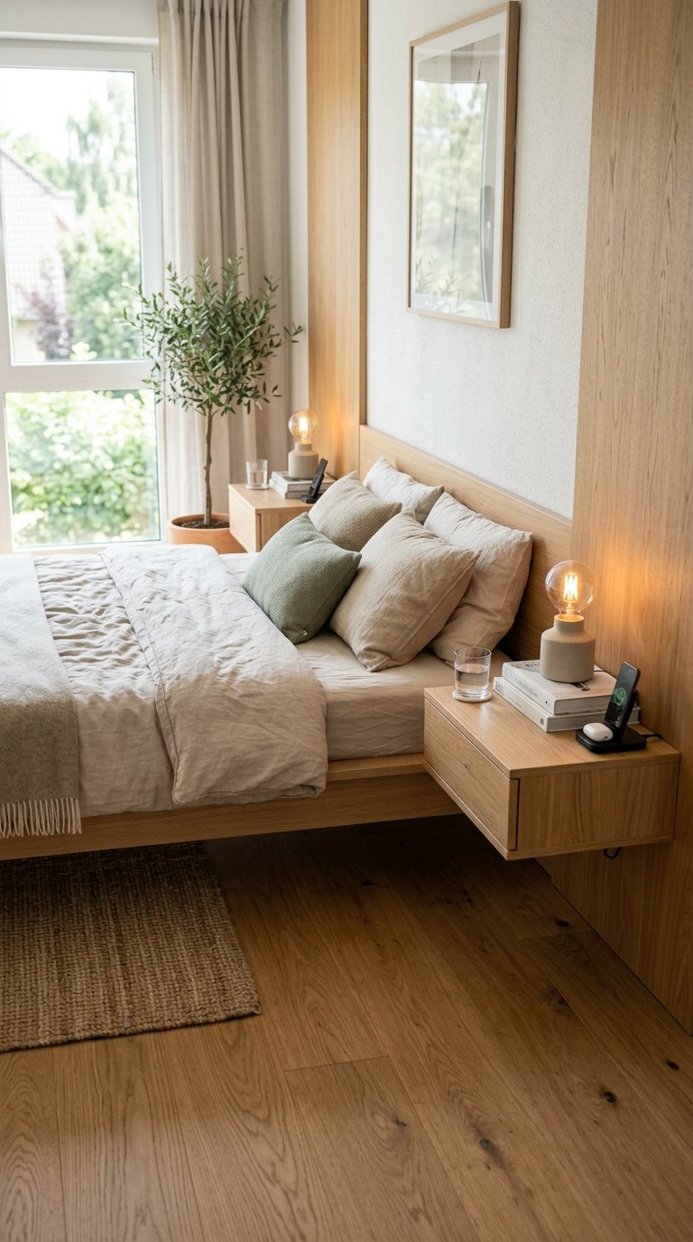 a Floating Nightstand to Keep Your Floor Clear