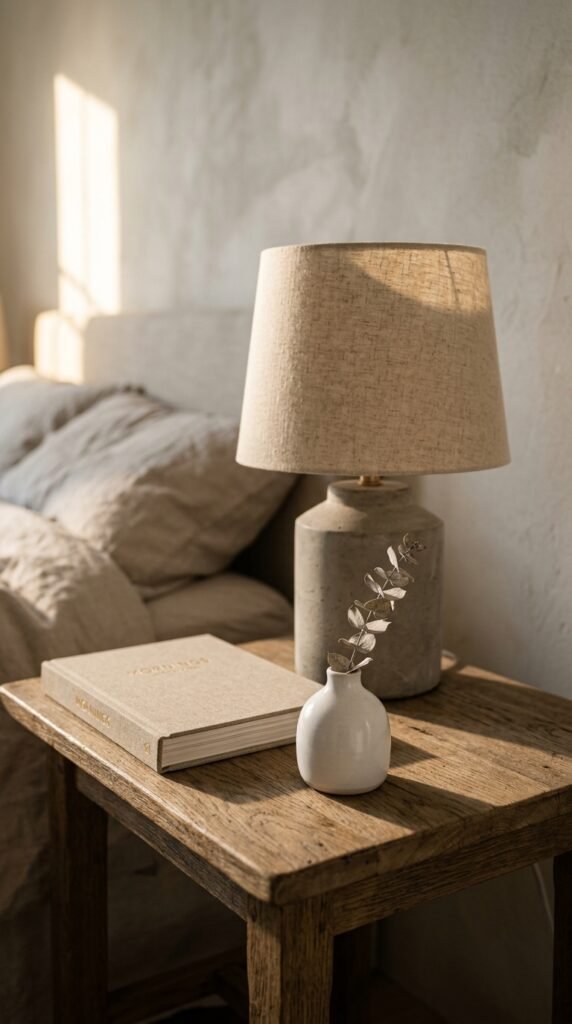 a Nightstand Vignette With Three Objects