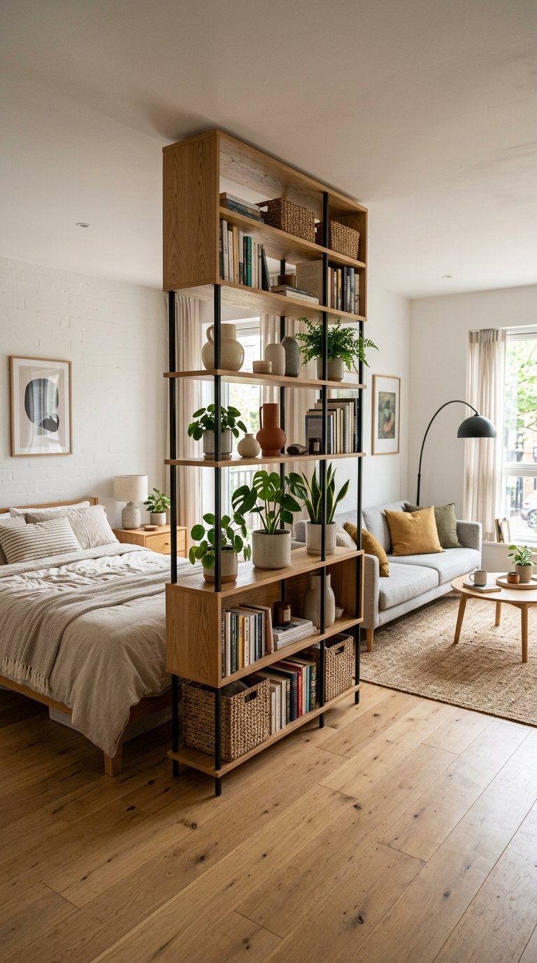  a Room Divider to Create Zones in a Studio
