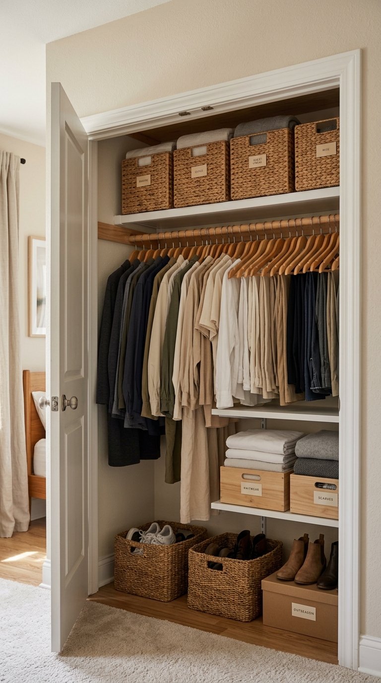 a Tension Shelf in Your Closet's Top Section