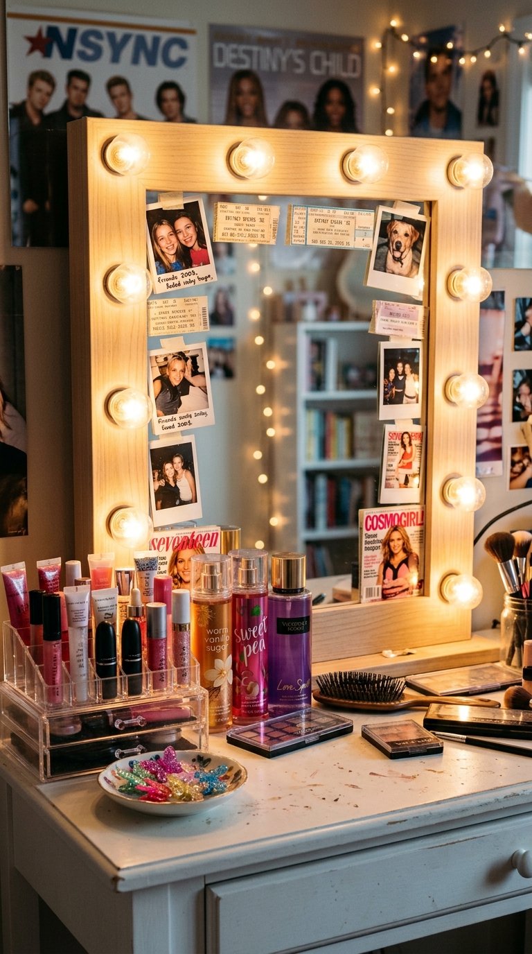a Vanity With a Light-Up Mirror