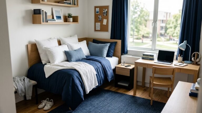 blue dorm room ideas