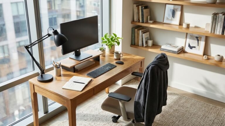 college desk setup