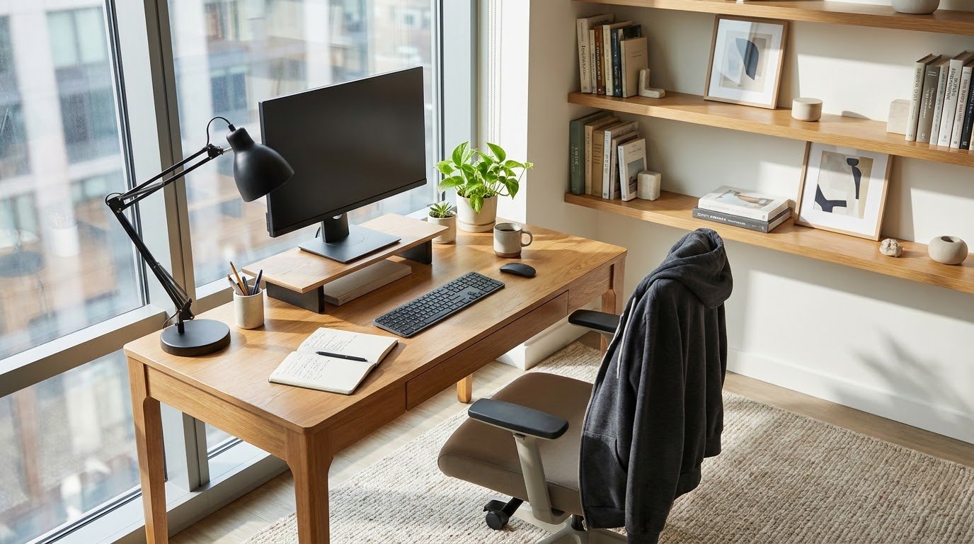 college desk setup
