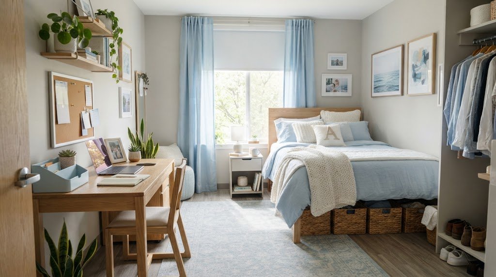 light blue dorm room ideas